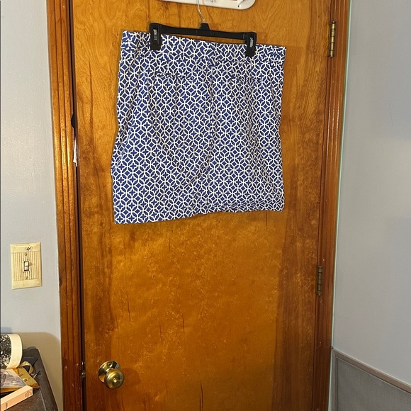Charter Club Blue and White Patterned Pencil Skirt - Picture 2 of 3